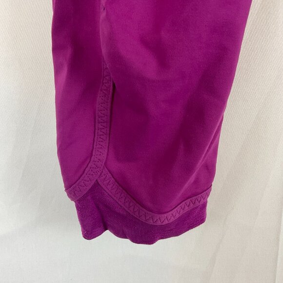 Lululemon Run For Days Cropped Leggings 8 Regal Plum Camo Trim Zipper Pocket - Picture 5 of 11